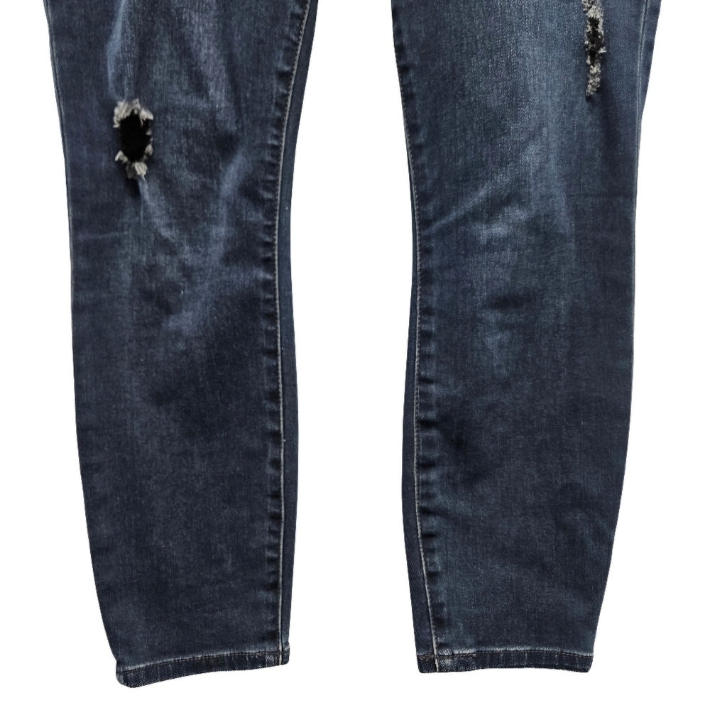 Kut From the Kloth KFTK Distressed Dark Wash Jeans Crop Size 10 Denim - Picture 4 of 16